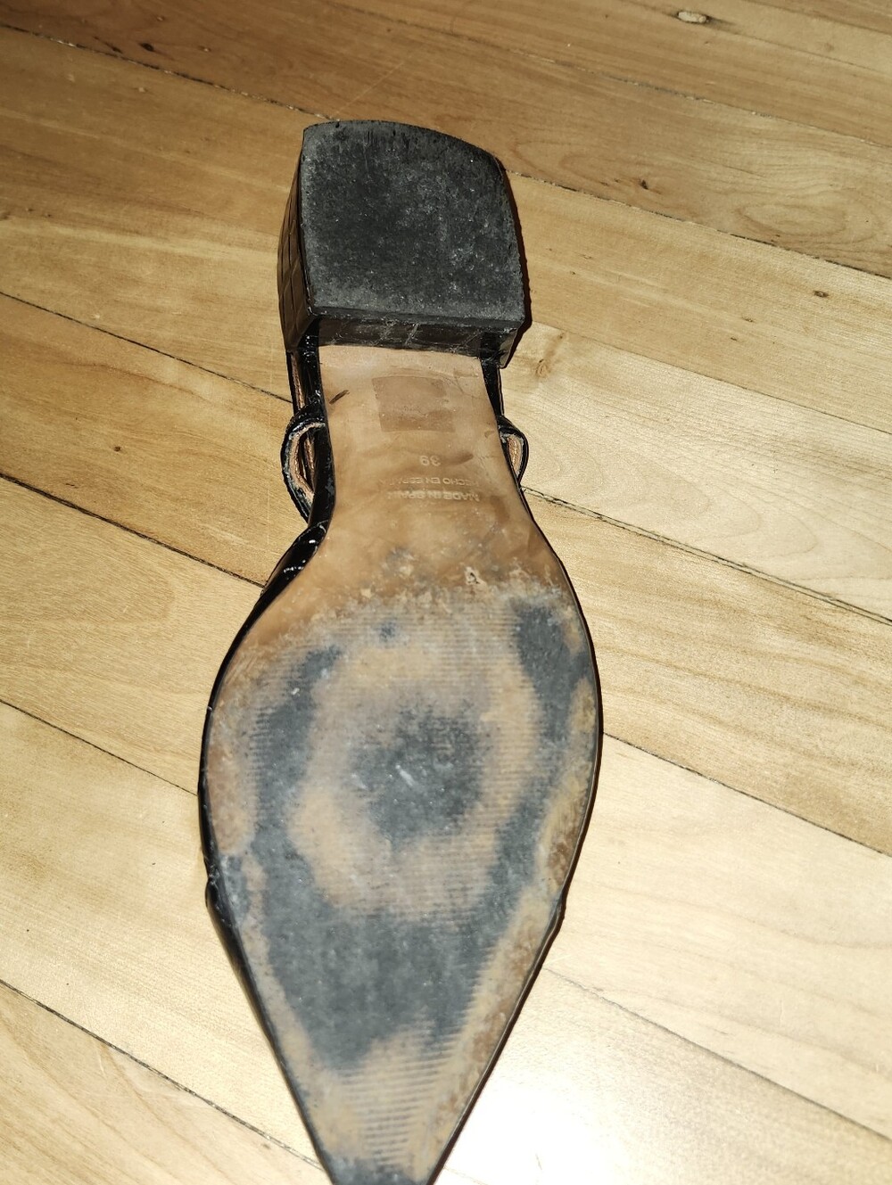 Black Pointed-Toe Slingback Flats - Picture 3 of 5